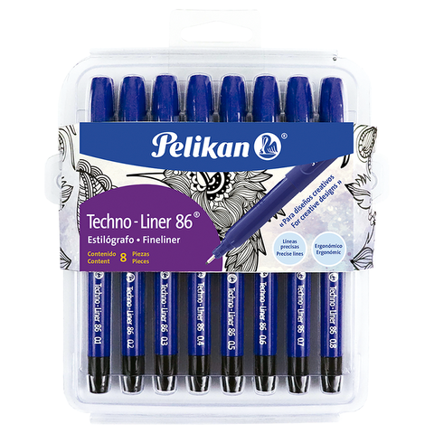 Estilógrafo Pelikan Liner 86 Graduados set x8 (208434)