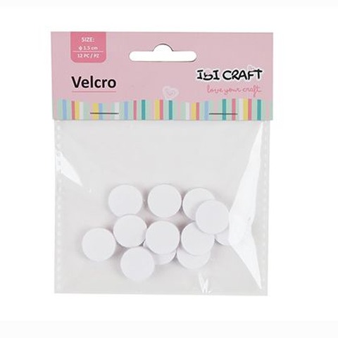 Abrojo Autoadhesivo Blanco Circulares 1.5cm x12U (Velcro) (659600)