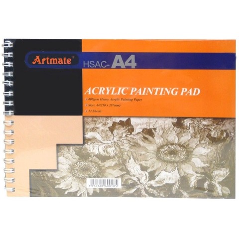 Block Artmate Acrílico (400gr) (21x29.7cm) (HSAC-A4) Acrylic Pad - Espiral