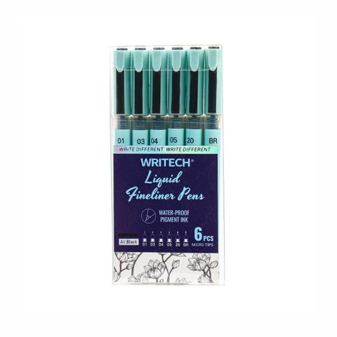 Microfibra Graduada Writech Liquid Fineliners Set x6 (W-704-PL6-M1)