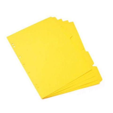 Separadores Oficio Cartulina Amarillo 5 Posic.
