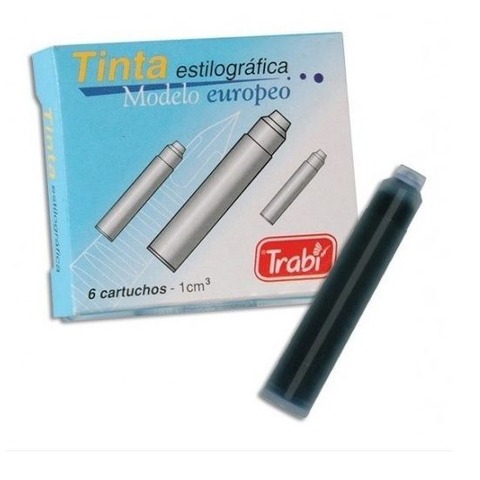 Cartucho Para Pluma Trabi x6 Negro