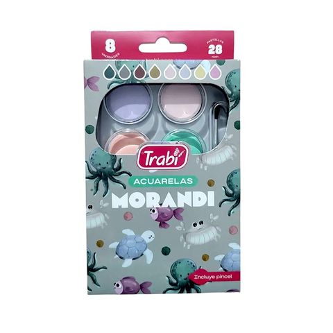 Acuarela Trabi x8 Morandi 28mm Estuche Rigido