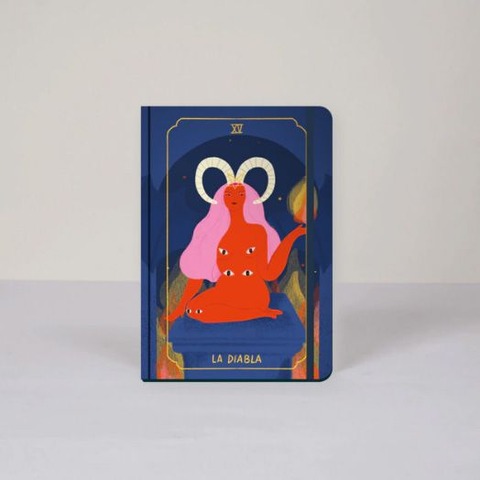 Cuaderno Fera Cosido 14x20cm Punteado con Elástico La Diabla