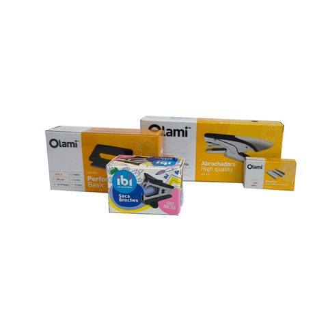 Promo Abrochadora Olami + 1000 Broches + Perforadora Olami + Sacabroches