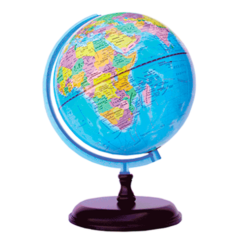 Globo Terráqueo Base Madera. Político 25cm (259W)