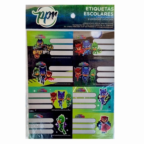 Etiquetas PPR PJ Masks Blast Off x16