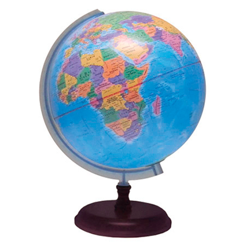 Globo Terráqueo Base Madera. Político 30cm (309W)