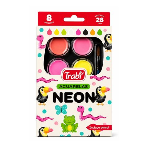 Acuarela Trabi x8 Neón 28mm Estuche Rigido
