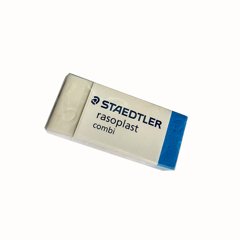 Goma de Borrar Lápiz-Tinta Staedtler Duo Azul-Blanca