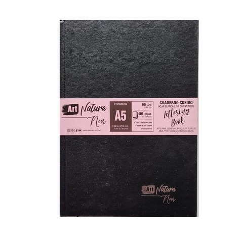 Cuaderno Art Nature Noir Lettering Book A5 Punteado 88112