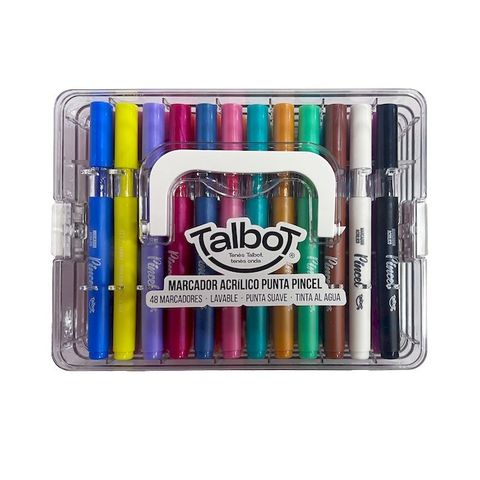 Marcador Talbot Acrilico Pincel x48 Caja acrilica apilable (8409)