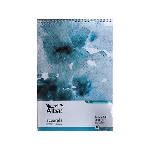 Block Alba P/Acuarela 25% Algodon A4+Plus 300Grs. 12Hj Anillado