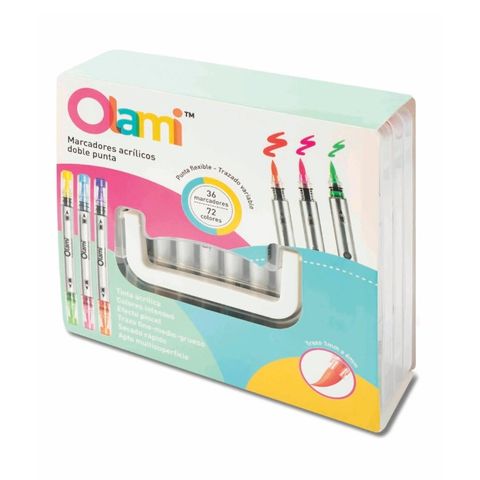 Marcador Olami Acrilico x36 Doble punta (MACDP36)
