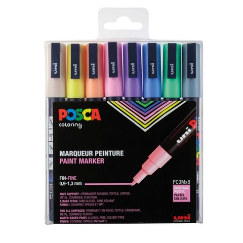 Marcador Uni Posca Set x 8 (PC-3M) Soft Pastel