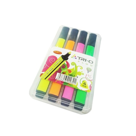 Resaltador Omega Tri-O Blister x4 Neon