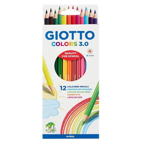 Lápiz Giotto Colors 3.0 Cartón 12 Colores