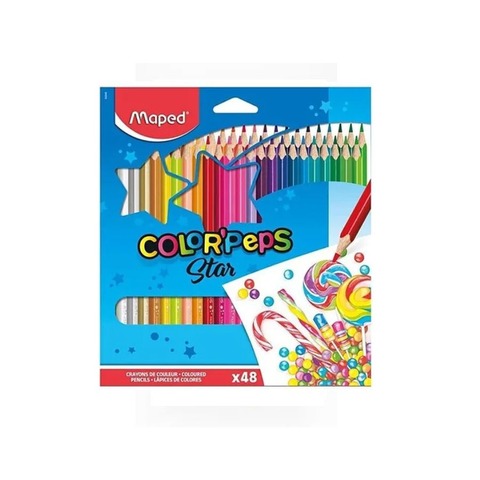 Lápiz Maped Colorpeps Star x48 Largos