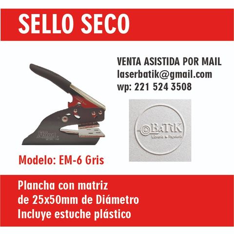 Pinza Shiny para Sello Seco (EM-6) 25x50mm Diametro 