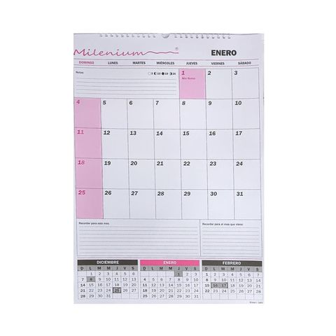 Calendario 2027 Milenium Esp. 46.5 x 64.5 cm (Doble A3) (CAL04)