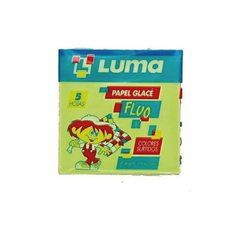 Papel Glace Fluo 10x10cm  5 hojas