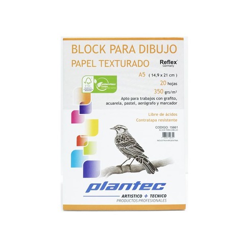 Block Plantec A5 Texturado 350gr 20h Emblocado 15661