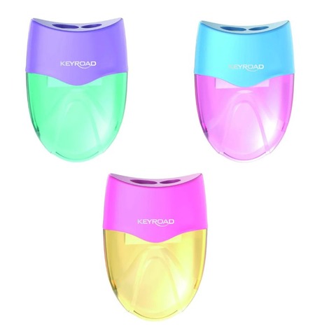 Sacapuntas con Recipiente Keyroad Mellow Pastel 2 Bocas (KR972408)