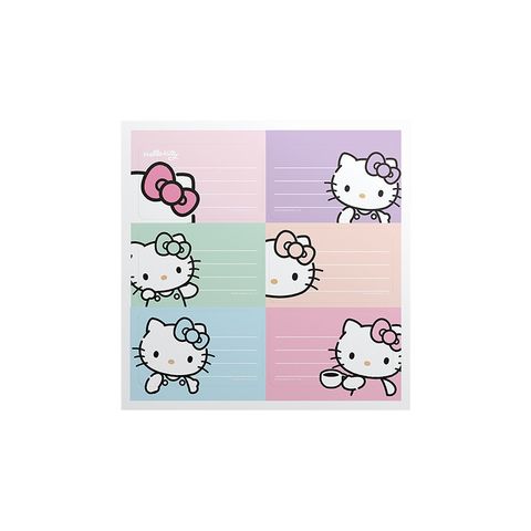 Etiquetas Mooving Hello kitty M6 Col. Pasteles x12