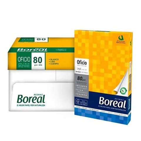 Resma Oficio Boreal 80grs (216x356mm) (500H)
