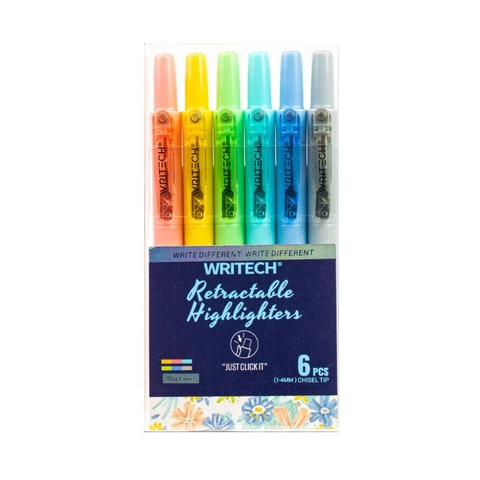 Resaltador Writech Retractil x6 Suaves (Mild) (805S)