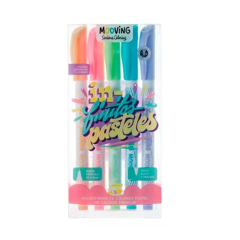 Mooving Coloring Microfibras x 5 Pastel 