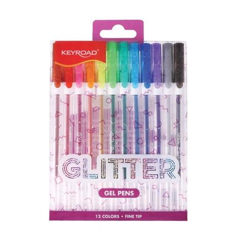 Lapicera Keyroad x12 Roller gel 1.0 Glitter (74815)