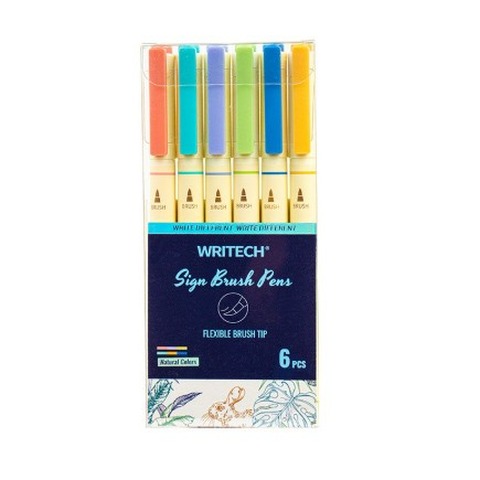 Resaltador Writech Punta Pincel x6 Natural (W-827-N-PL6-M1)