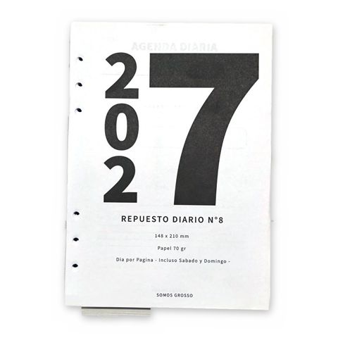 Repuesto Agenda 2027 Rab Somos Grosso N°8 Diario (C/Sabado y Domingo)