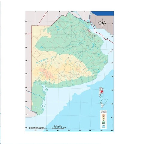 Mapa Mural Laminado Provincia de Buenos Aires Físico/Político 72x102cm Aprox