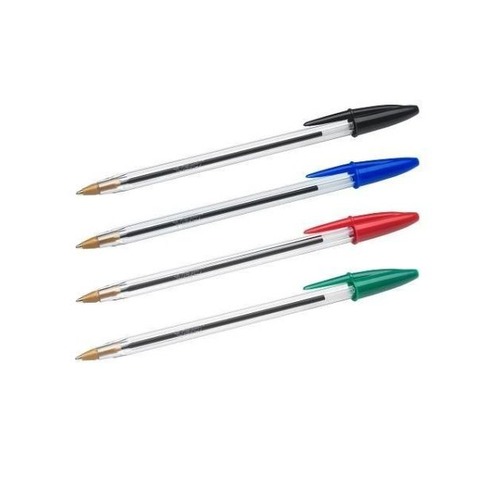 Lapicera Bic Trazo Medio 1mm Cuerpo Cristal u Opaco