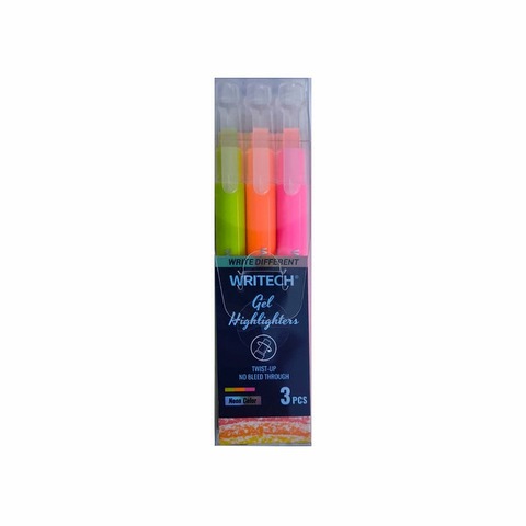Resaltador Writech Gel Twist-Up x3 Con Rosa