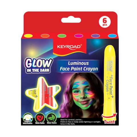 Cera Keyroad P/cara Pintura facial x6 Glow. Brilla en la oscuridad (KR973287)
