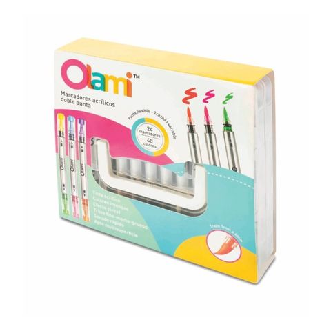 Marcador Olami Acrilico x24 Doble punta (MACDP24)