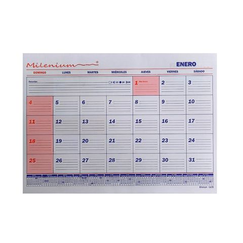 Calendario 2027 (Sin Espiral) 23,5x32,5cm (CA35)
