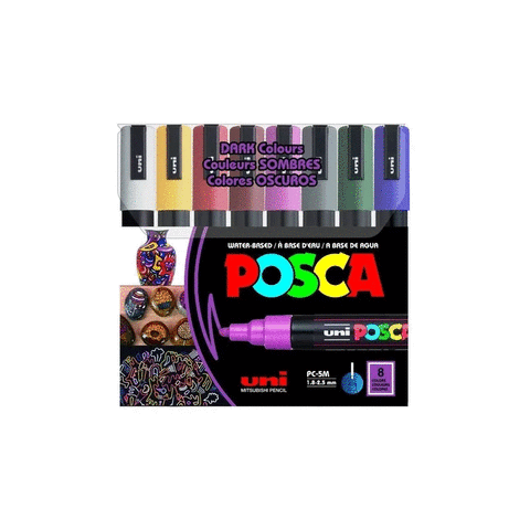 Marcador Uni Posca Set x 8 (PC-5M) 