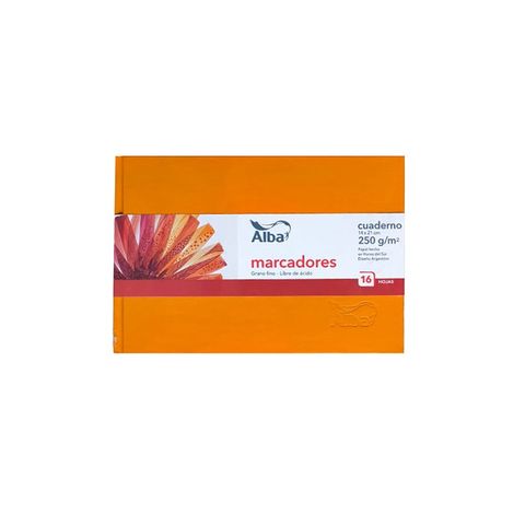 Block Alba P/Marcadores Cuaderno 14x21cm 250Grs. 16Hj T/Dura