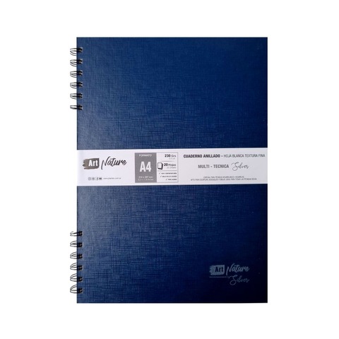 Block Art Nature A4 (230gr) Silver (20h) T/D. Anillado Lat. Text. Fina (88513)