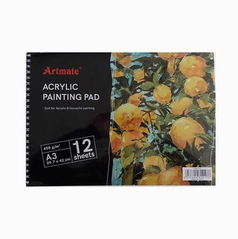 Block Artmate Acrílico (400gr) (29.7x42cm) (HSAC-A3) Acrylic Painting Pad Espiral