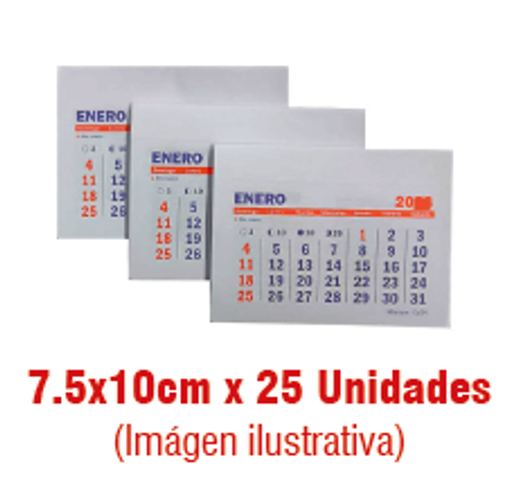 Calendario 2027 (Sin Espiral) 7,5x10cm x25 (CA14)