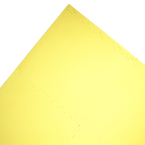 Goma Eva Pisos 60x60 x4 Piezas de 8mm Liso con Bordes Encastrables (93214) Amarillo