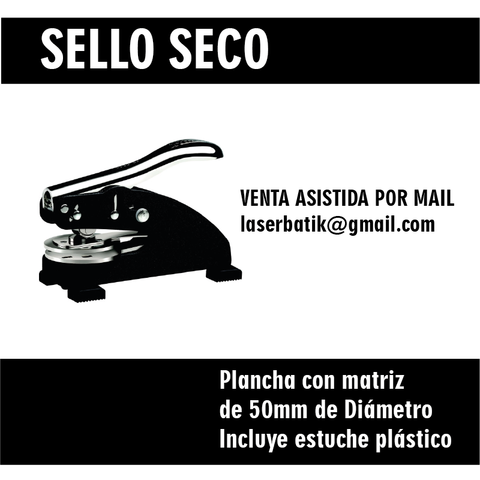 Pinza Shiny para Sello Seco C/Base (EM-5/7) 50mm Diametro. Stock Disponible: Consulte x email