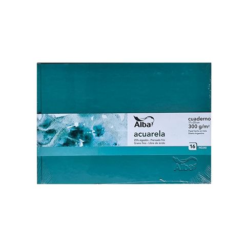 Block Alba P/Acuarela 25% Algodon Cuaderno 17x25cm 300Grs. 16Hj T/Dura