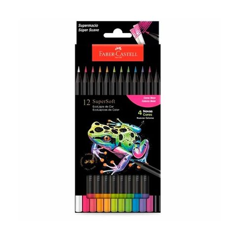 Lápiz Faber Castell SuperSoft x 12 Tonos Neon