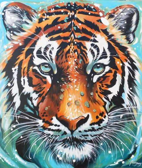 Cuadro Original de Tigre  